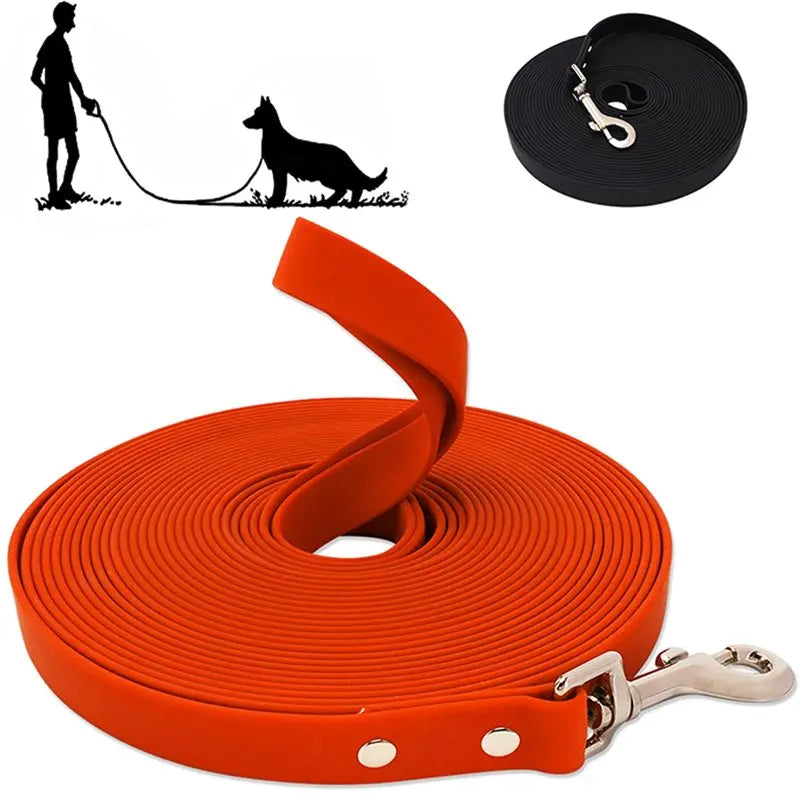 Feb.PVC Material Waterproof Dog Leash, For All-Weather Use, Easy To Clean, Fits For All Dog Sizes, 5M To 10M Lengths Black-10M