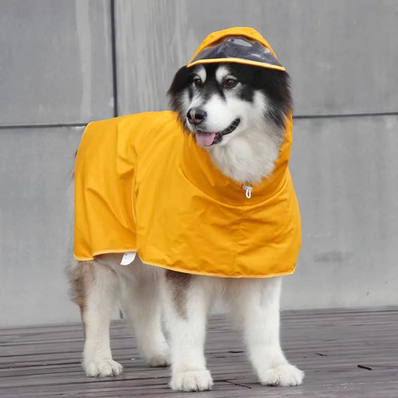 Pet Raincoat Hooded Waterproof Jacket Soft Outdoor Clothes For Large Medium Small Dogs Raincoat Pets Raincoat with Leash HolePet