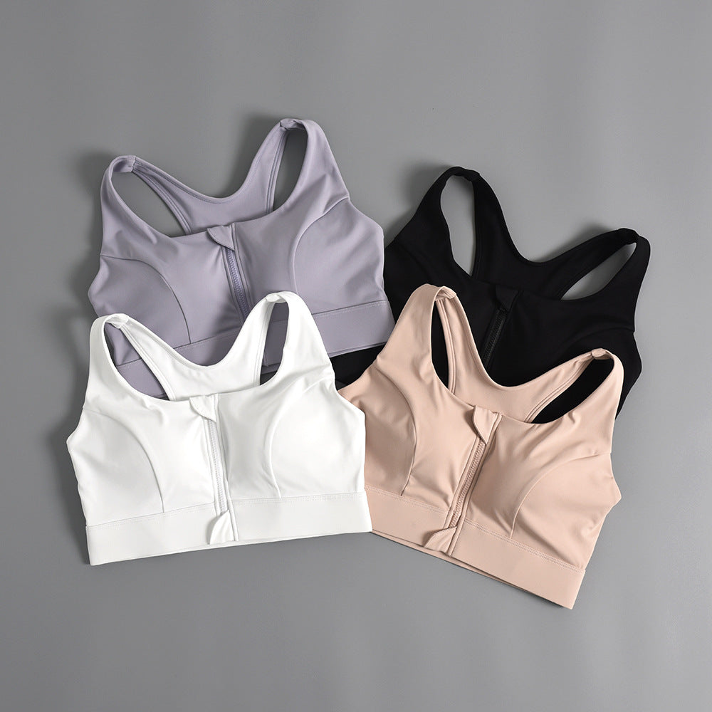Front-zip Push-up Sports Bra