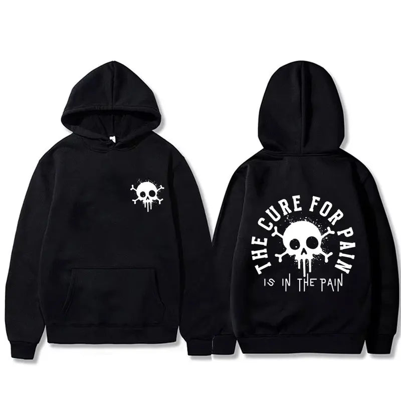 The Cure for Pain Is in The Pain Gym Pump Cover Hoodie Men Women Fitness Oversized Hooded Pullover Male Fashion Vintage Hoodies