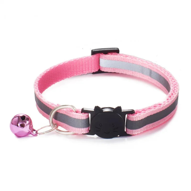 Breakaway Cat Dog Collar Neck Strap Reflective Nylon Kitten Puppy Pet With Colorful Bell Puppy Pet Leash Accessories Safety