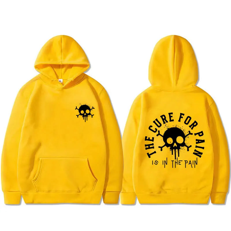 The Cure for Pain Is in The Pain Gym Pump Cover Hoodie Men Women Fitness Oversized Hooded Pullover Male Fashion Vintage Hoodies