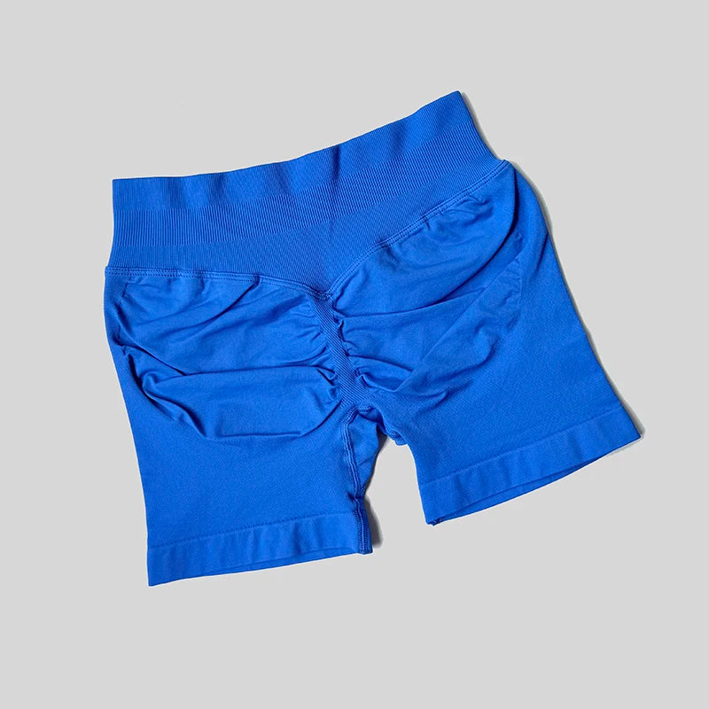2025 Seamless Yoga Shorts Women Fitness Sports Biker 4.5" Low Ribbed Band Gym Shorts Workout Scrunch Butt Impact Leggings