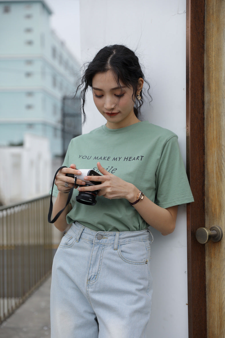 Letter printed T-shirt women