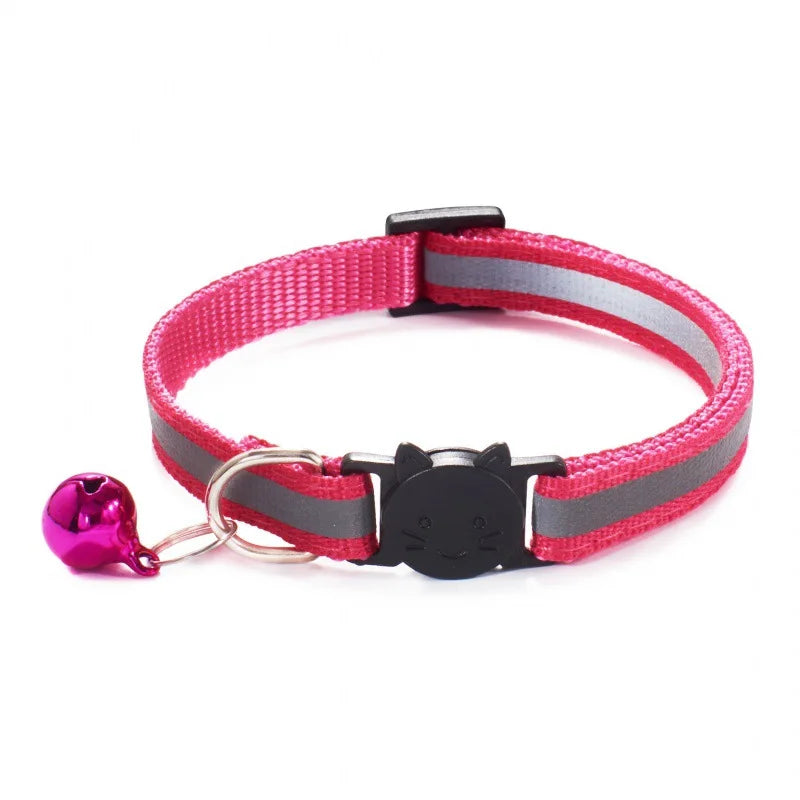 Breakaway Cat Dog Collar Neck Strap Reflective Nylon Kitten Puppy Pet With Colorful Bell Puppy Pet Leash Accessories Safety