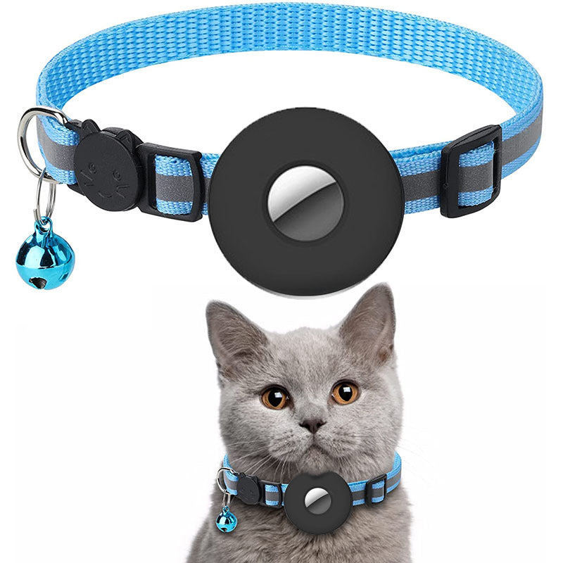 Airtag Cat Collar With Bell Reflective