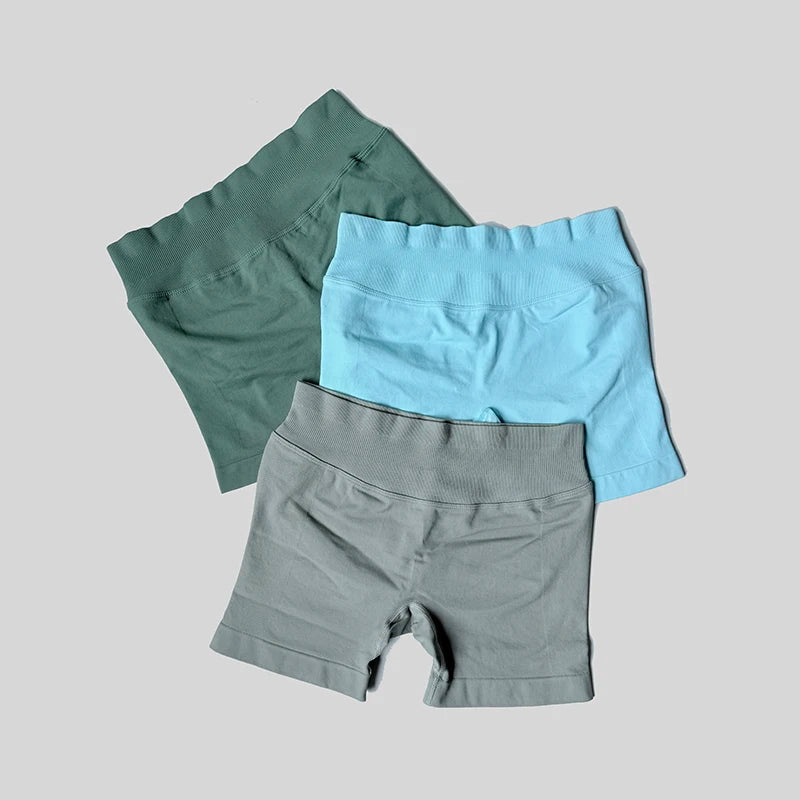 2025 Seamless Yoga Shorts Women Fitness Sports Biker 4.5" Low Ribbed Band Gym Shorts Workout Scrunch Butt Impact Leggings