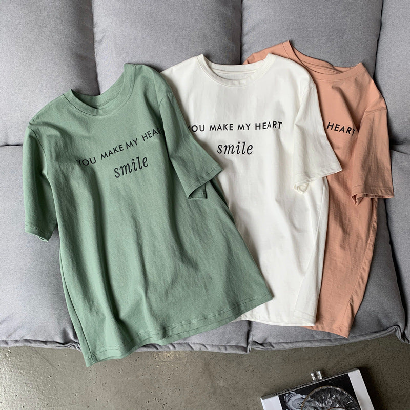 Letter printed T-shirt women