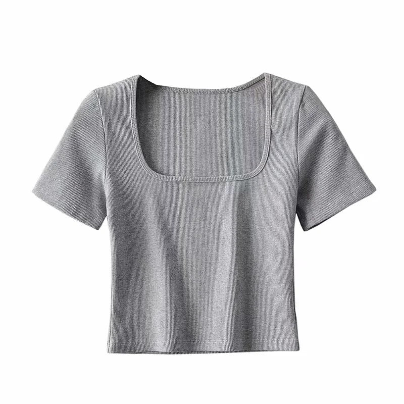 Cropped Square Neck T-shirt