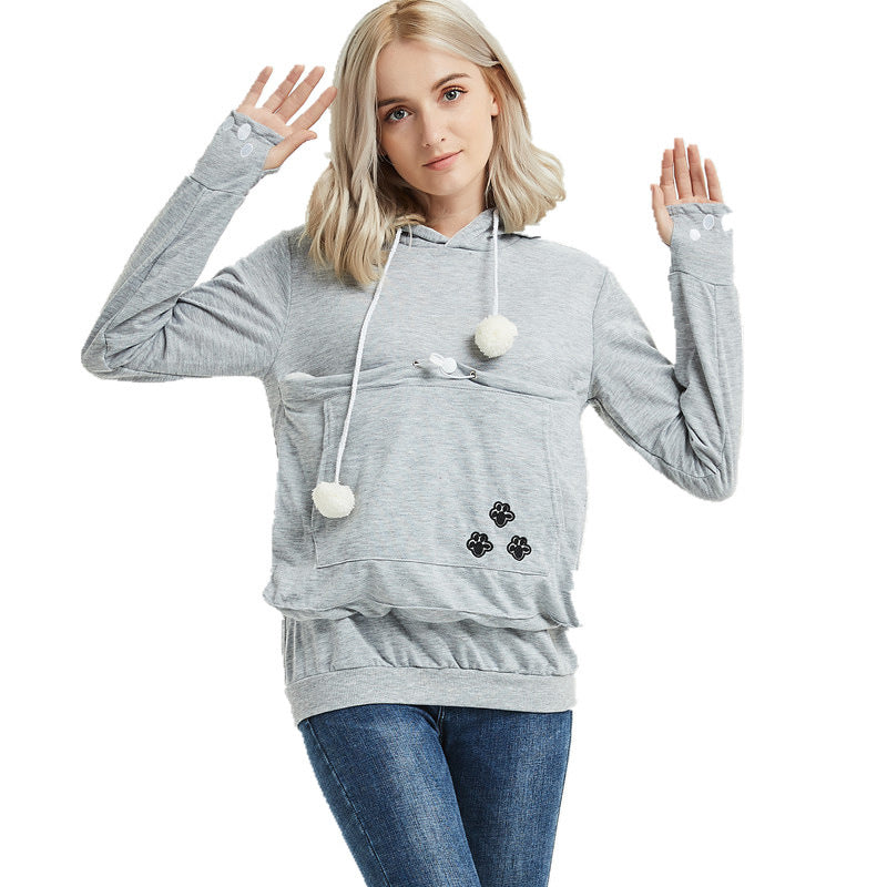 Women Hoodie with Pet Pocket