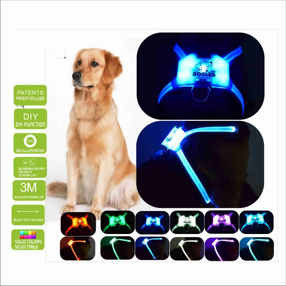 Anti-lost Warning Flashing Dog Harness