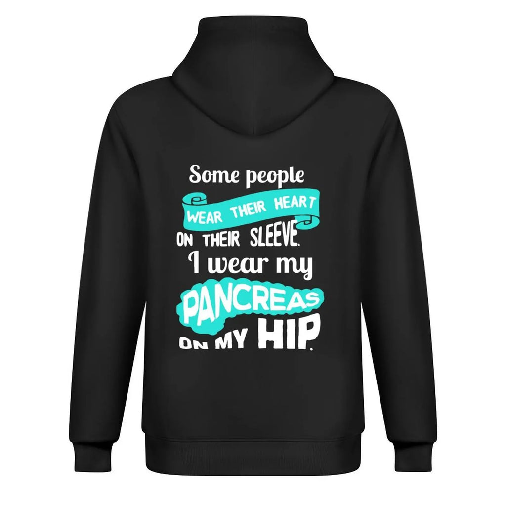Wear my pancreas on my hip - diabetes diabetes t1d insulin pump humor funny Hoodie anime clothes autumn men's oversize hoodie