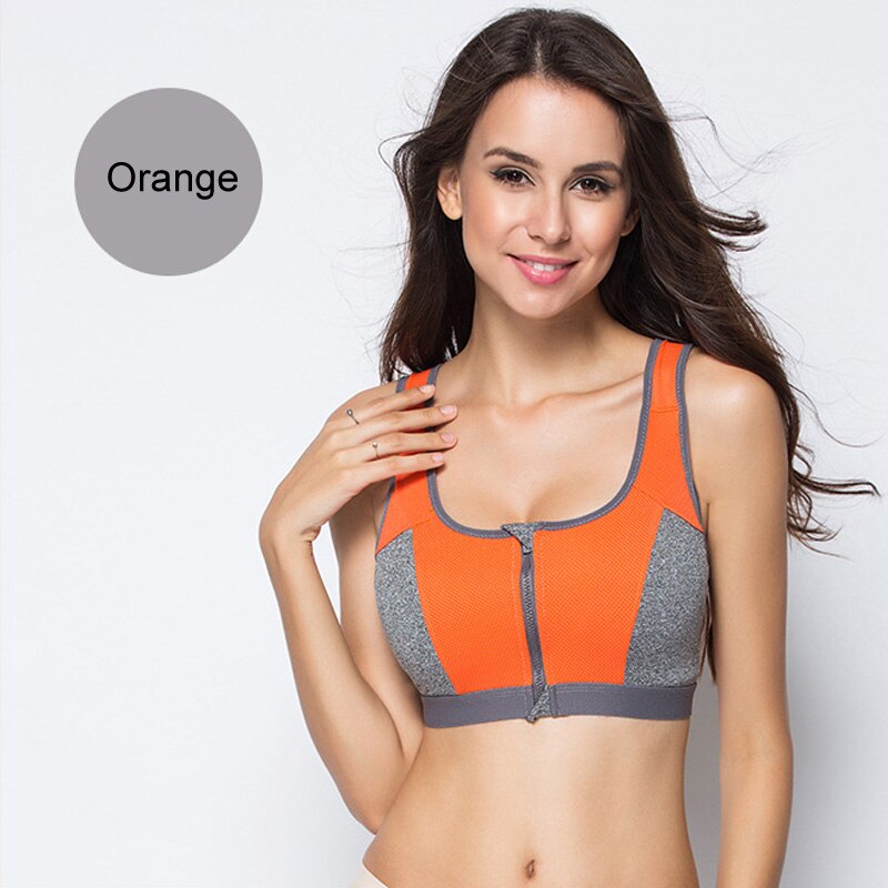 Front zipper sports bra