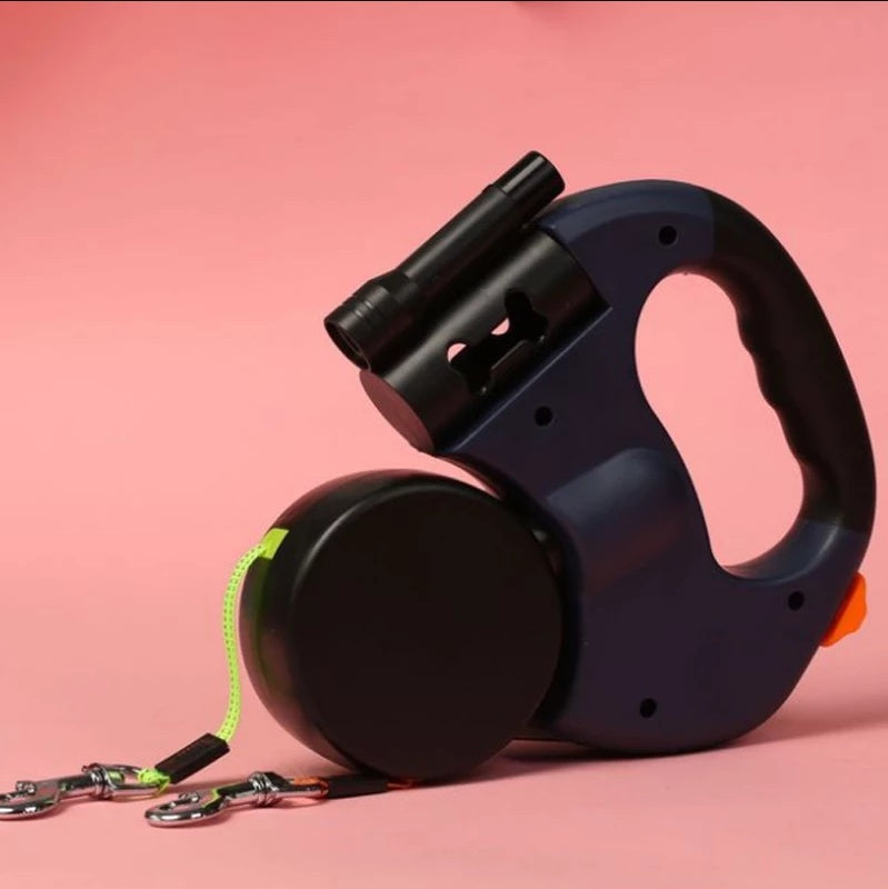 Two-headed Pet Leashes with Flashlight