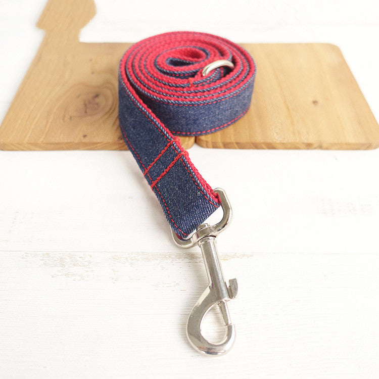 Denim blue pet dog and cat leash