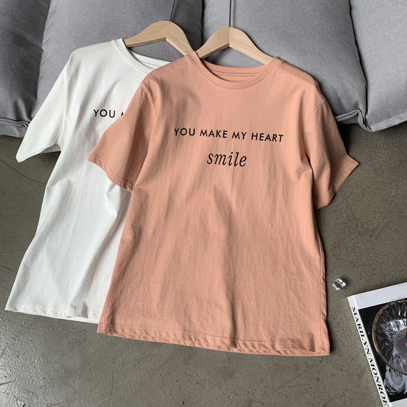 Letter printed T-shirt women
