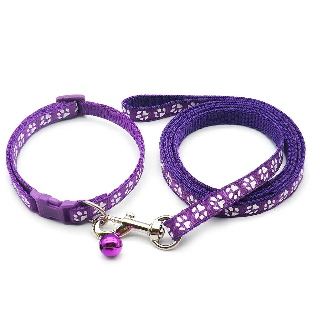 24Sets Lovely 120cm Paw Dog colloar Leash Personalized Long Pet Walking Lead Rope Dog Daily Walking Leash Supply Pet Supplies