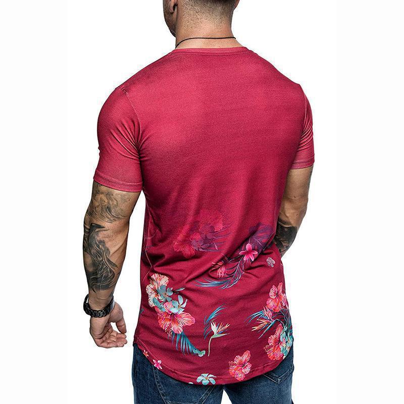 Men Slim Fit Flower Print Shirt