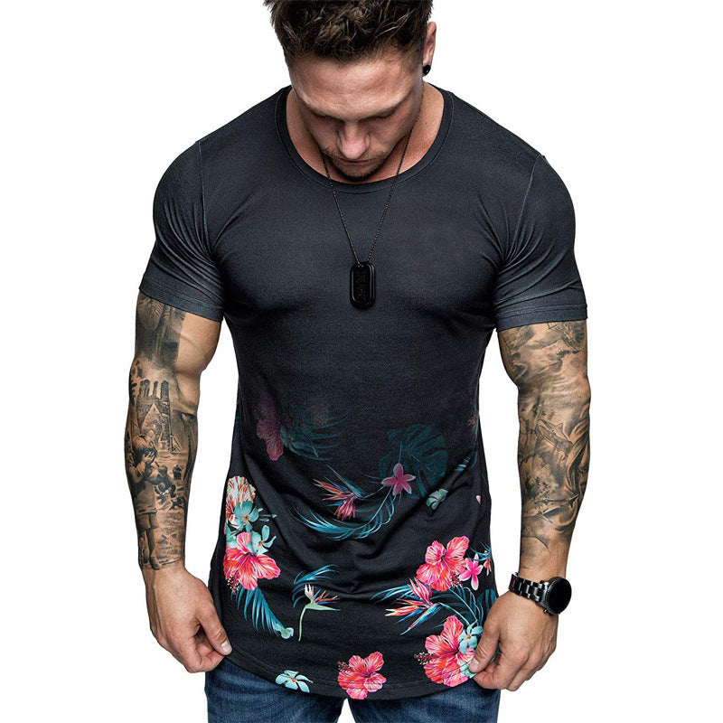 Men Slim Fit Flower Print Shirt