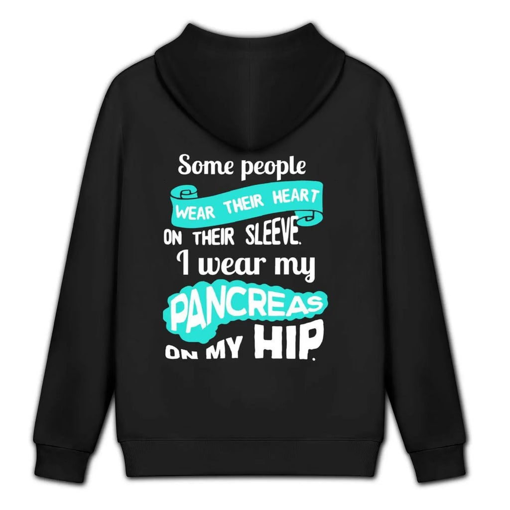 Wear my pancreas on my hip - diabetes diabetes t1d insulin pump humor funny Hoodie anime clothes autumn men's oversize hoodie
