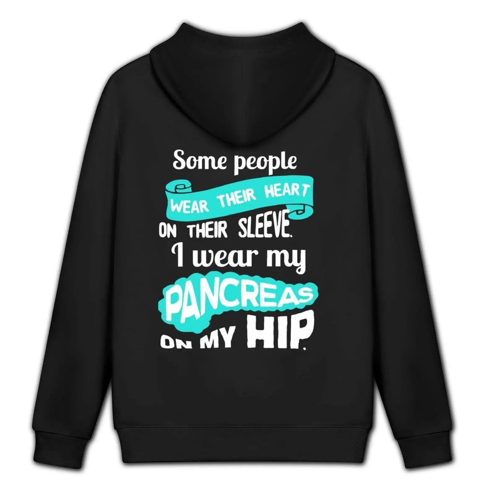 Wear my pancreas on my hip - diabetes diabetes t1d insulin pump humor funny Hoodie anime clothes autumn men's oversize hoodie