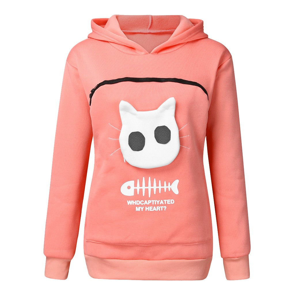 Women Hoodie Pet Pocket