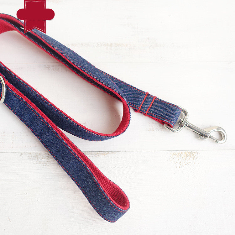 Denim blue pet dog and cat leash