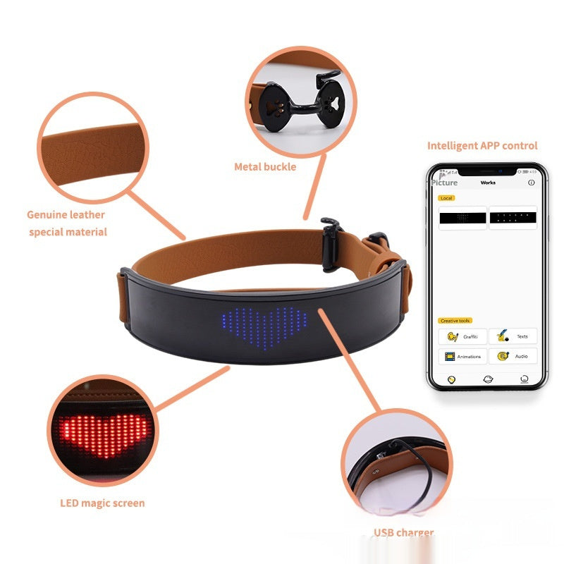 LED Display Collar Dog Harness