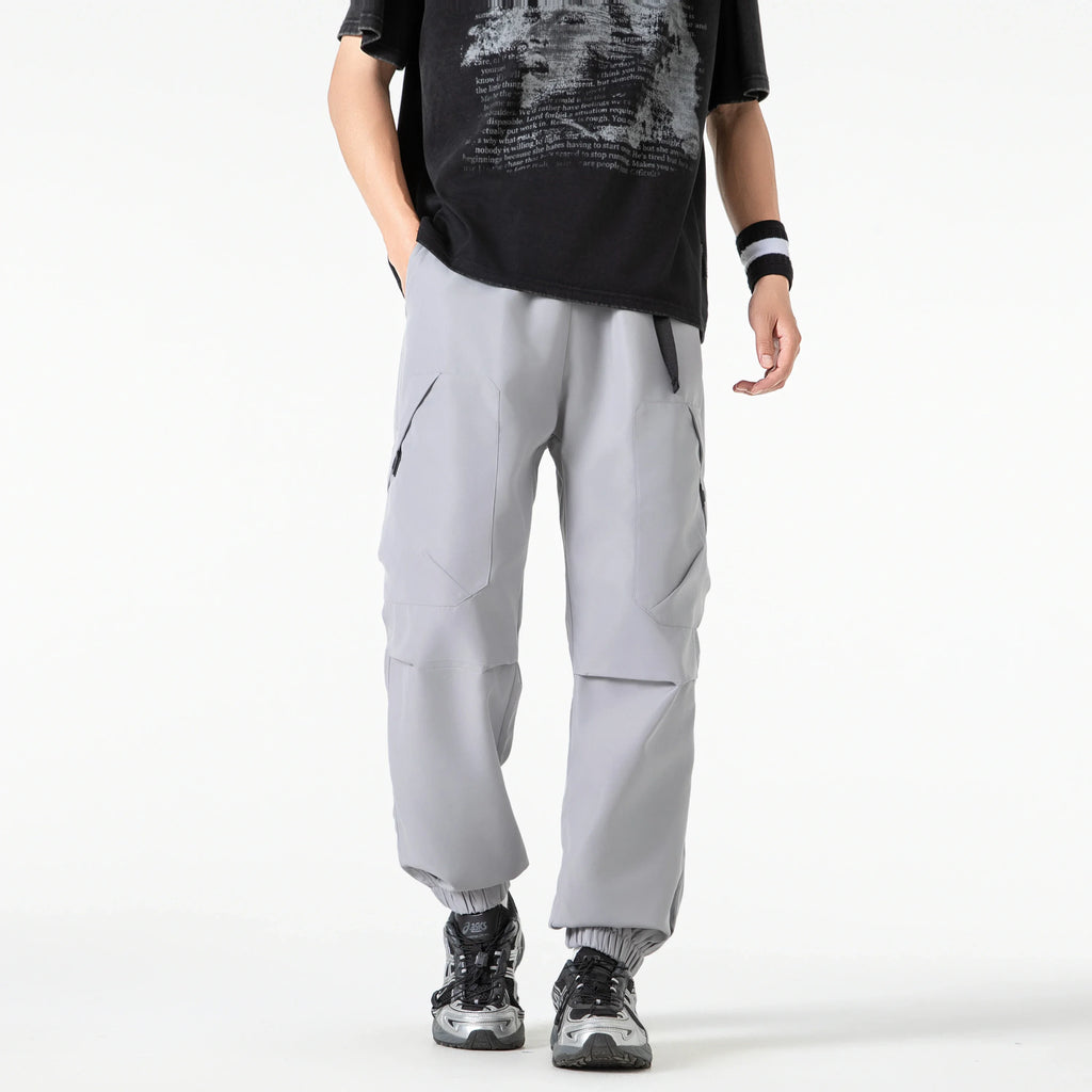 Outdoor three proof down pants for men autumn functional mountaineering workwear pants retro sport wide leg casual long pants