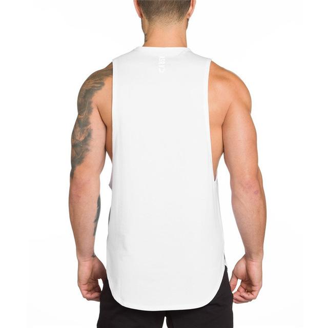 Men Long Tank Muscle Workout T-Shirt