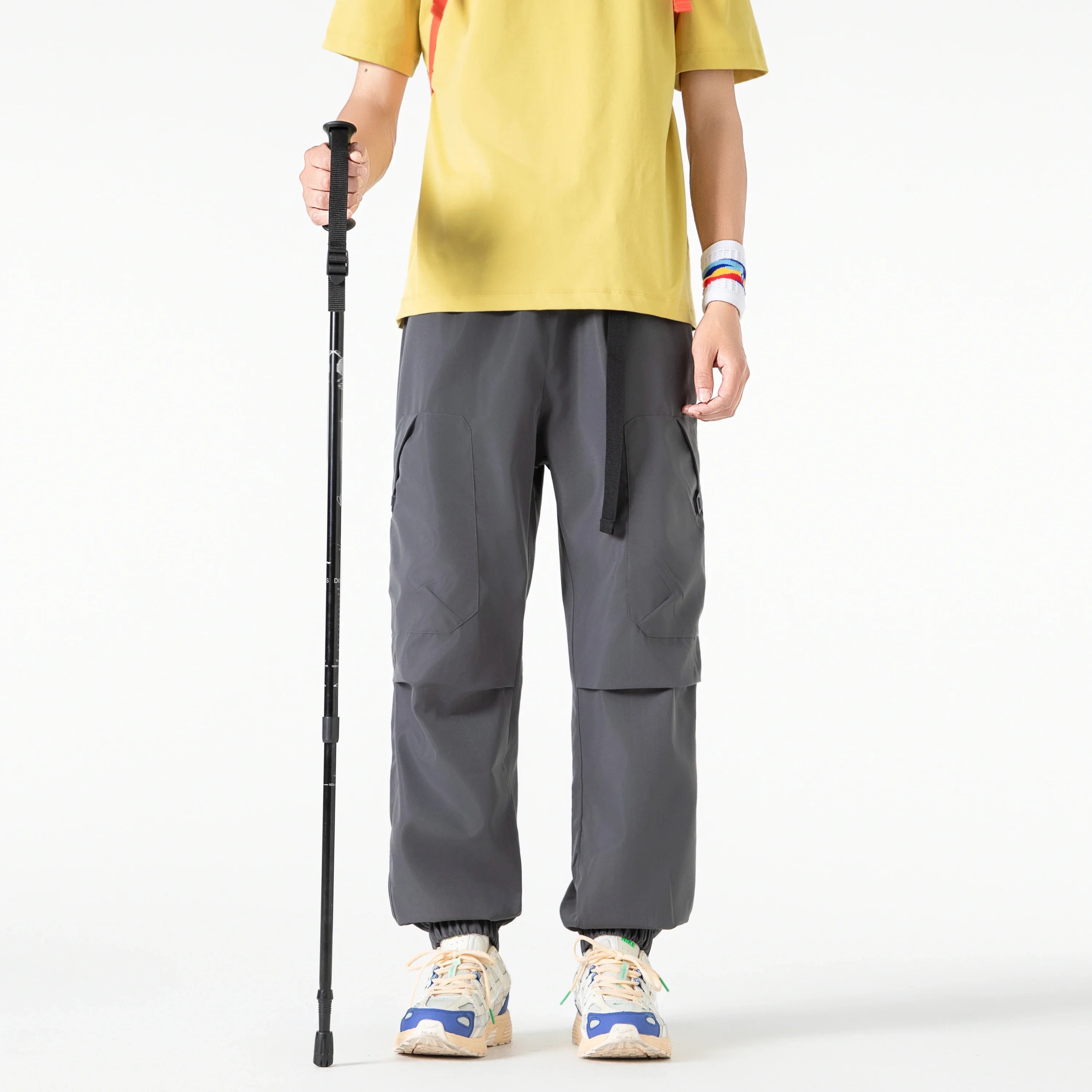 Outdoor three proof down pants for men autumn functional mountaineering workwear pants retro sport wide leg casual long pants