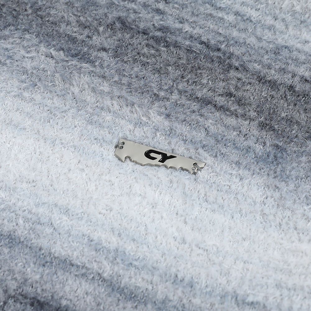 Gradient Stripes Hooded Sweater