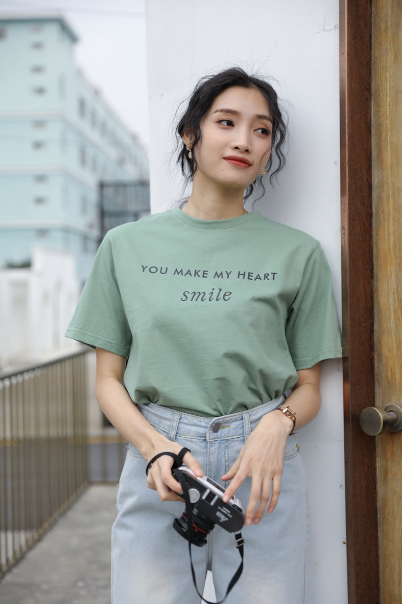 Letter printed T-shirt women