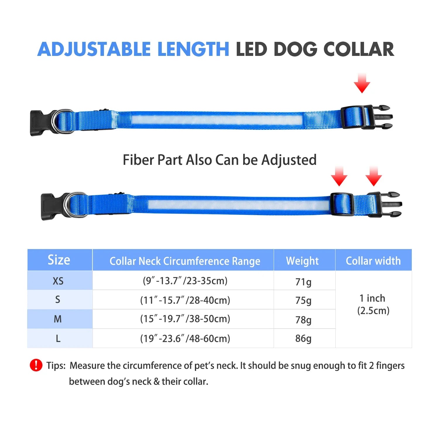 Waterproof LED Dog Collar - Luminous Flashing Safety Glow Necklace for Night Walking Bozal perro Dog collars Dog bows bulk Leash