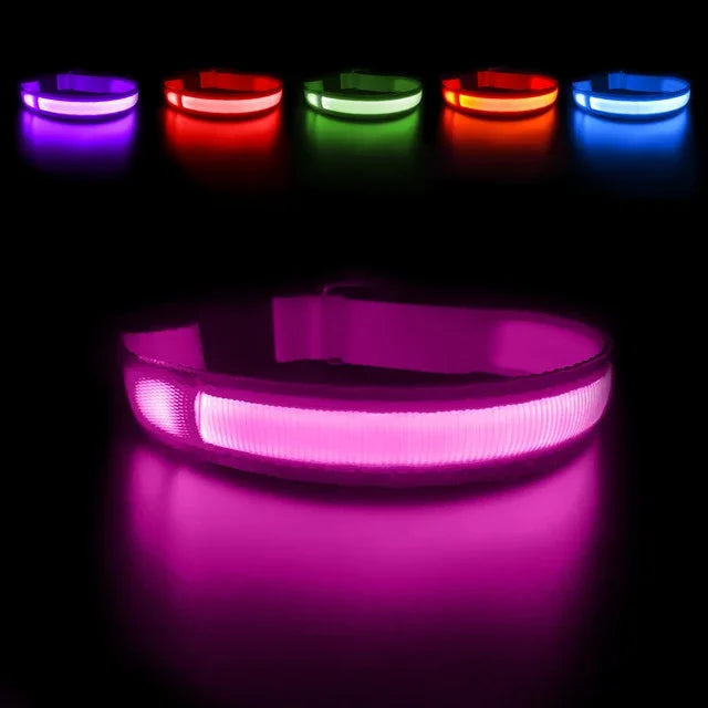 Waterproof LED Dog Collar - Luminous Flashing Safety Glow Necklace for Night Walking Bozal perro Dog collars Dog bows bulk Leash