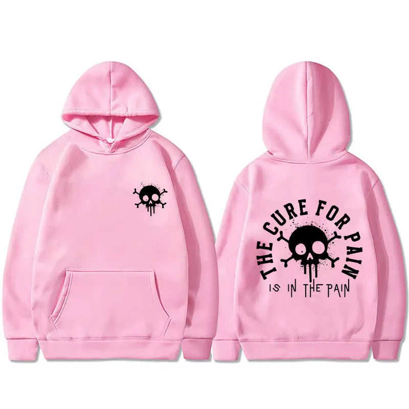 The Cure for Pain Is in The Pain Gym Pump Cover Hoodie Men Women Fitness Oversized Hooded Pullover Male Fashion Vintage Hoodies