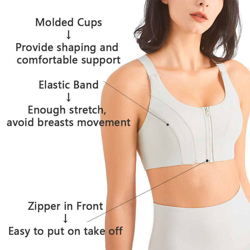 Zip Front Sports Bra
