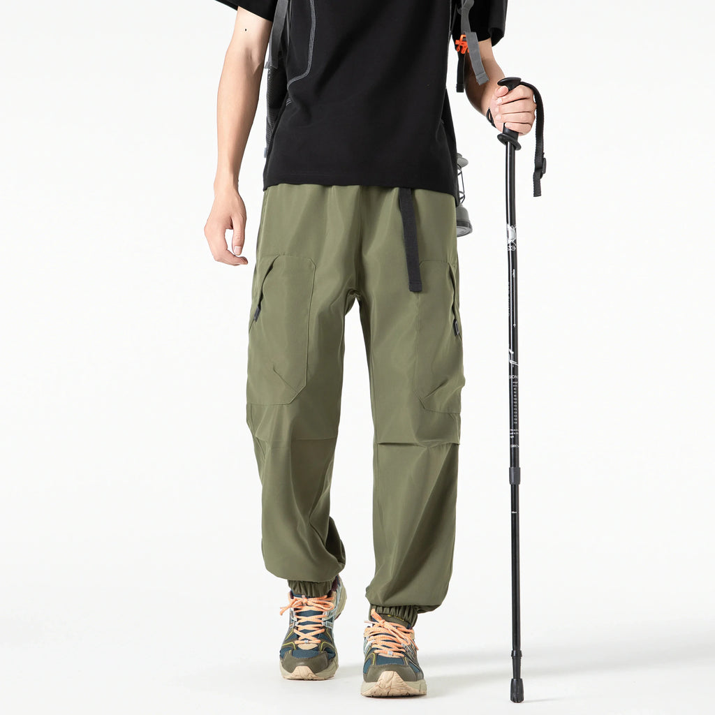 Outdoor three proof down pants for men autumn functional mountaineering workwear pants retro sport wide leg casual long pants