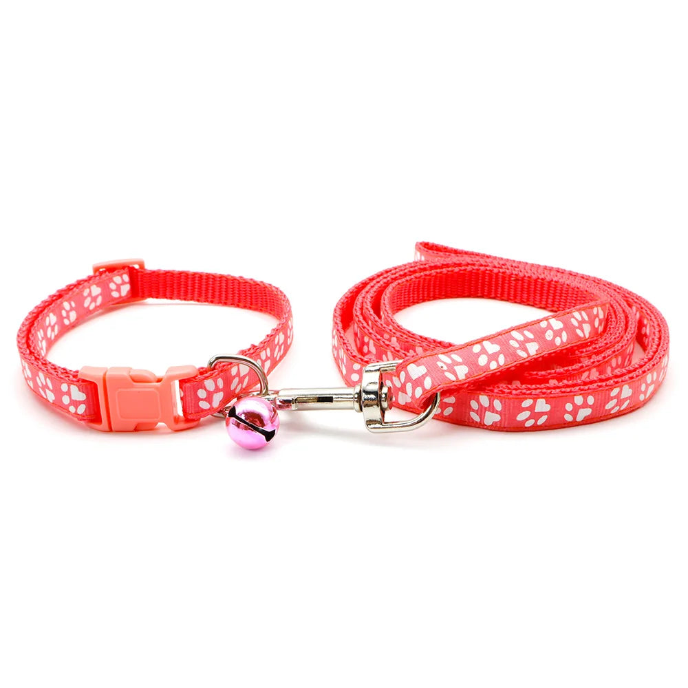 24Sets Lovely 120cm Paw Dog colloar Leash Personalized Long Pet Walking Lead Rope Dog Daily Walking Leash Supply Pet Supplies