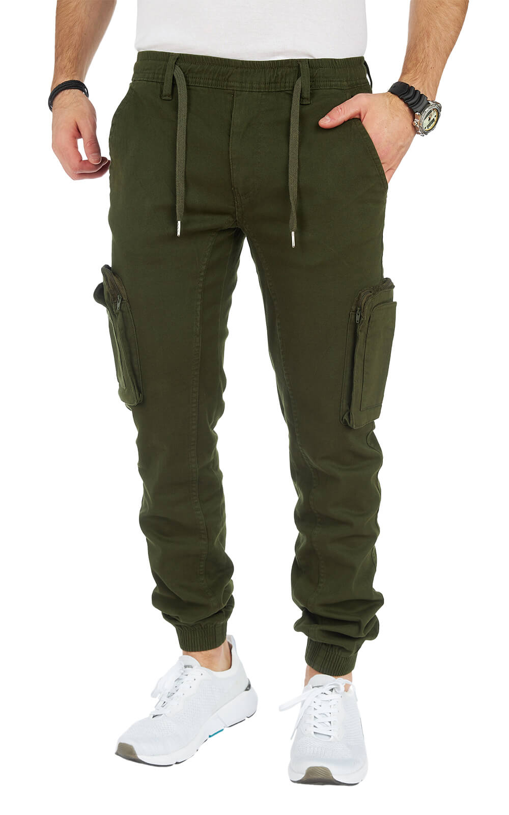 STYLEKO Stylische Cargo-Freizeithose Slim fit mit Elastischer Hosenband