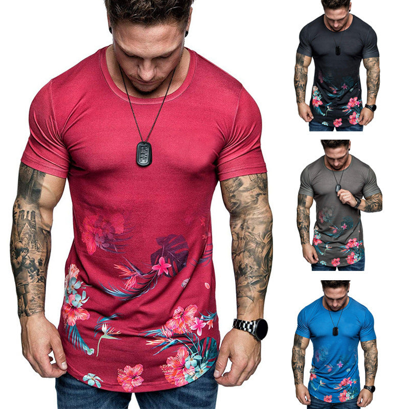 Men Slim Fit Flower Print Shirt