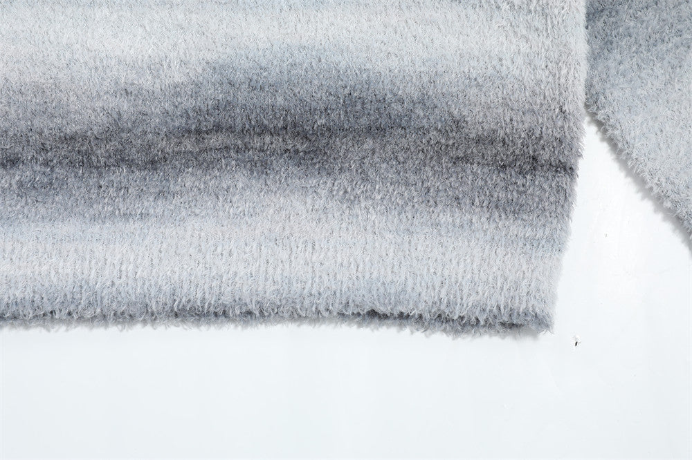 Gradient Stripes Hooded Sweater