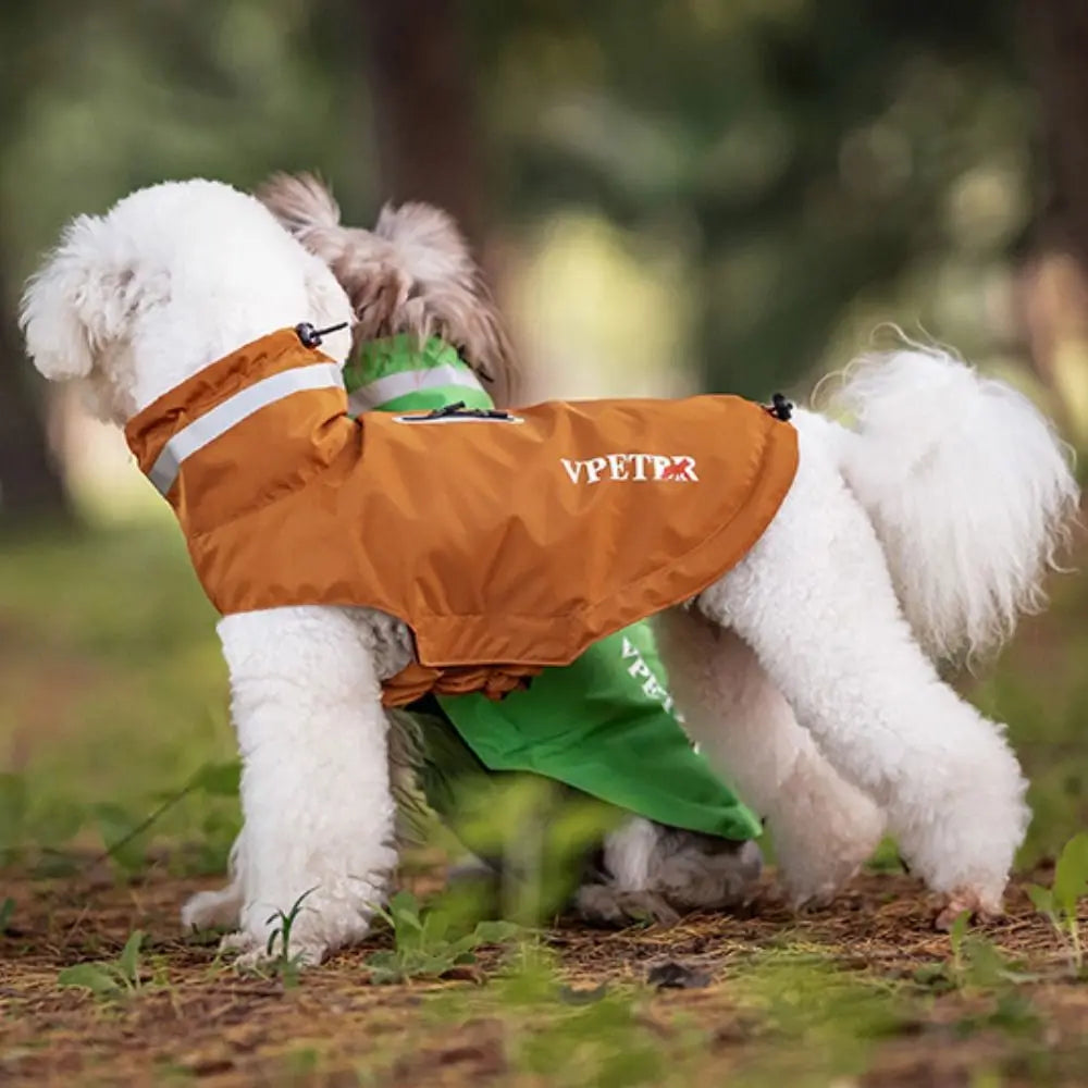 Fashion Adjustable Dog Raincoat Soft Reflective Strape Waterproof Dogs Clothes with Chest Leash Pet Outdoor Coat Outdoor