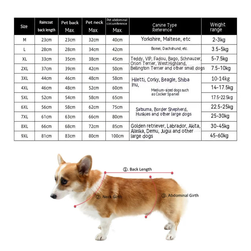 Pet Raincoat Hooded Waterproof Jacket Soft Outdoor Clothes For Large Medium Small Dogs Raincoat Pets Raincoat with Leash HolePet