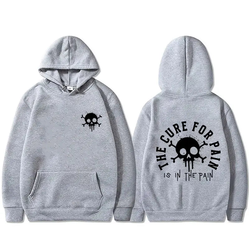 The Cure for Pain Is in The Pain Gym Pump Cover Hoodie Men Women Fitness Oversized Hooded Pullover Male Fashion Vintage Hoodies