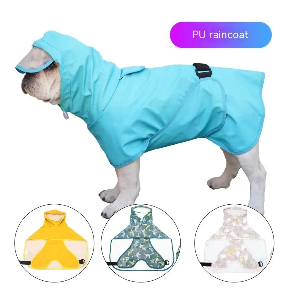 Pet Raincoat Hooded Waterproof Jacket Soft Outdoor Clothes For Large Medium Small Dogs Raincoat Pets Raincoat with Leash HolePet