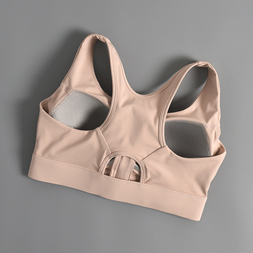 Front-zip Push-up Sports Bra