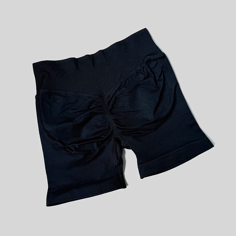 2025 Seamless Yoga Shorts Women Fitness Sports Biker 4.5" Low Ribbed Band Gym Shorts Workout Scrunch Butt Impact Leggings