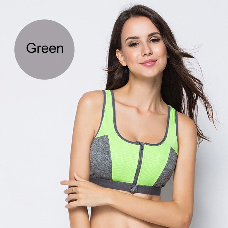 Front zipper sports bra