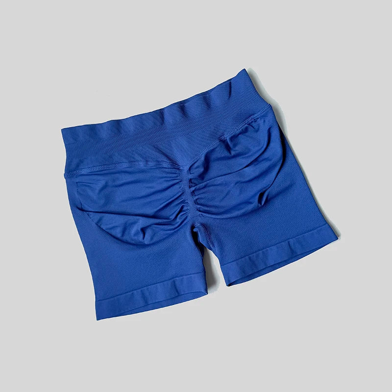 2025 Seamless Yoga Shorts Women Fitness Sports Biker 4.5" Low Ribbed Band Gym Shorts Workout Scrunch Butt Impact Leggings